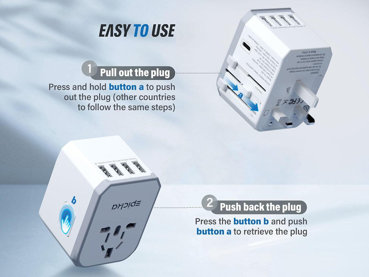 EPICKA TA-105 AC socket ideal for laptops and cameras.