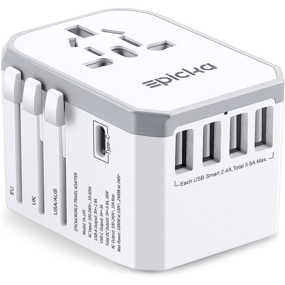 EPICKA TA-105 universal travel adapter plug for Europe and beyond, reliable power.