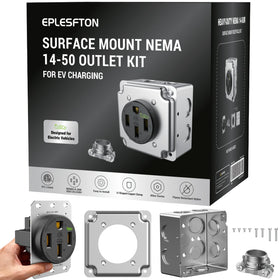EPLESFTON NEMA 14-50 outlet surface-mount kit for reliable EV charging