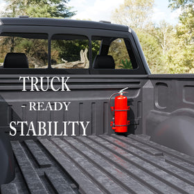 Epoacht bracket installed in truck cab shows secure retention on rough rides.