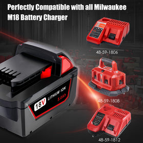 Epowon Milwaukee M18 battery LED indicator showing charge status clearly.