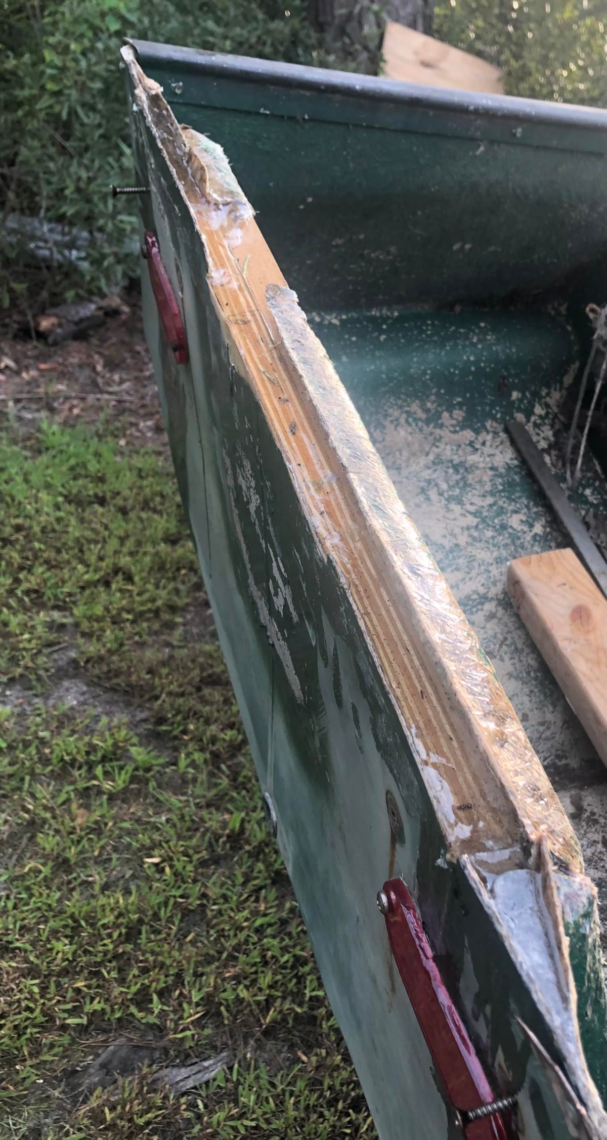 Epox-Sci Re-Rot wood repair application on damaged panel