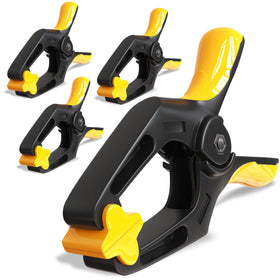 EQUIPTZ 6-inch spring clamp front view showing sturdy plastic body