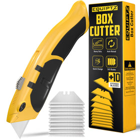EQUIPTZ Auto Reload Knife top-button for quick blade changes and uninterrupted work