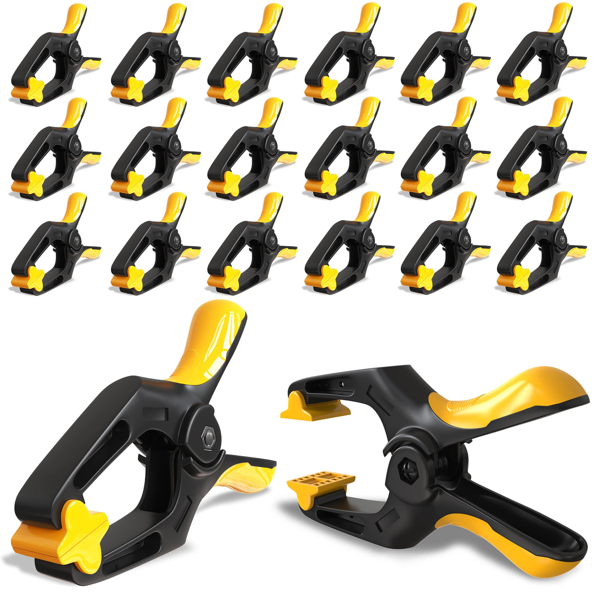 EQUIPTZ spring clamps on a backdrop stand securing seamless paper.