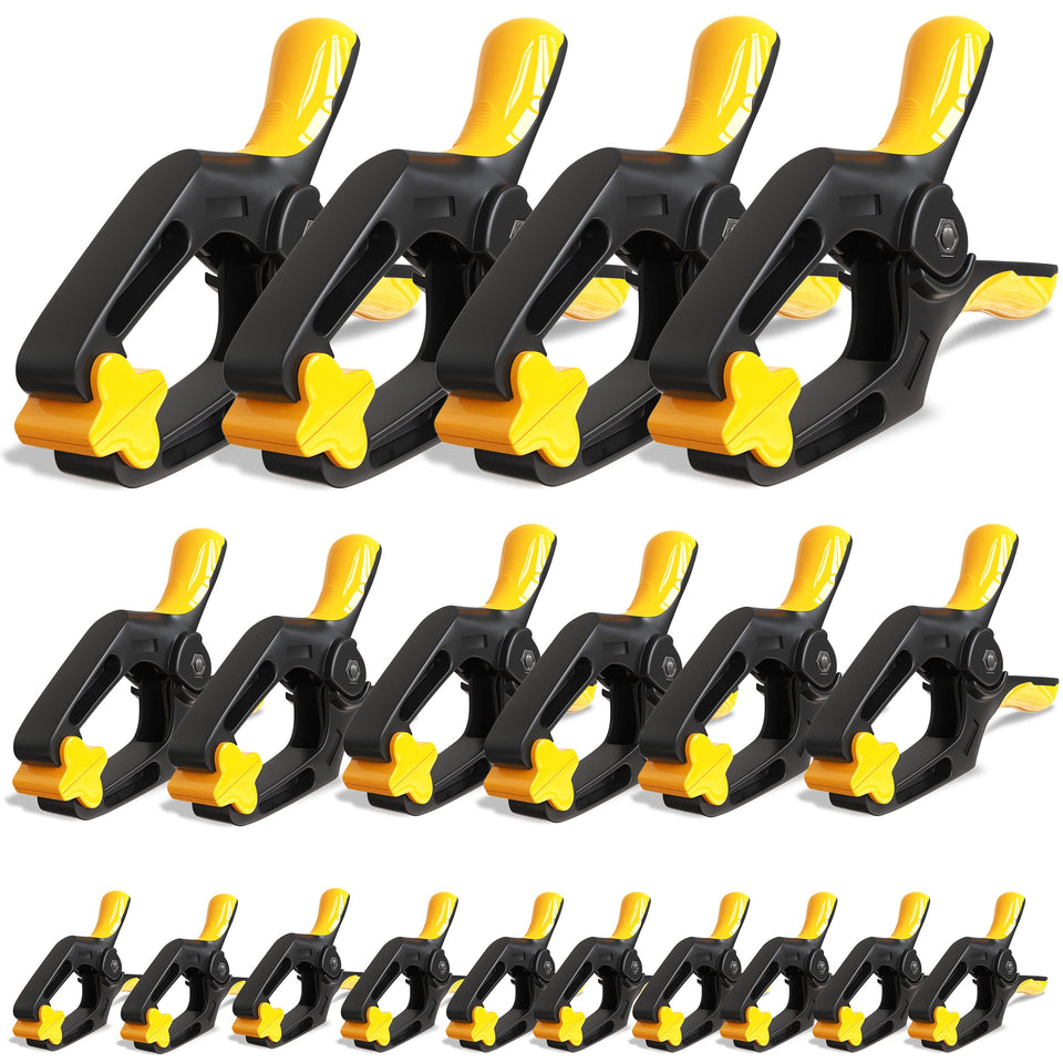 EquipTZ Spring Clamps 6in in use securing wood panels for stable grip