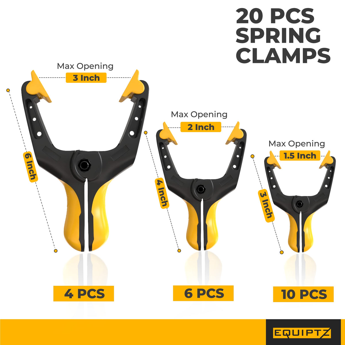 EquipTZ Spring Clamps soft rubber handles provide comfortable grip