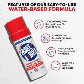 Erase-A-Hole fast-drying formula blends with wall textures for seamless results