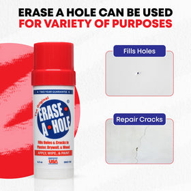 Erase-A-Hole twist-up applicator showing mess-free portability for quick repairs.