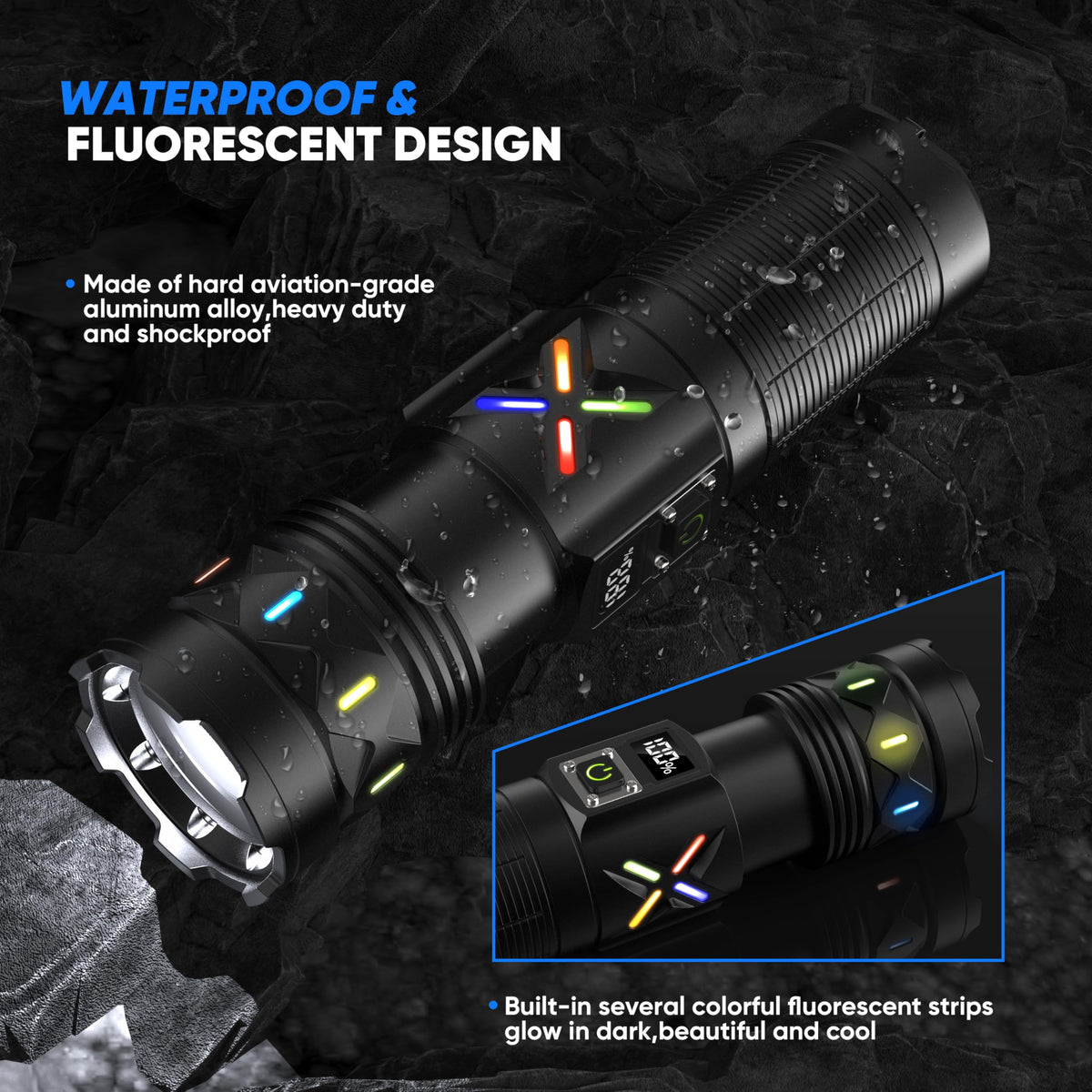 ERBRIGTLI flashlight fluorescent strips glow in darkness for quick locating