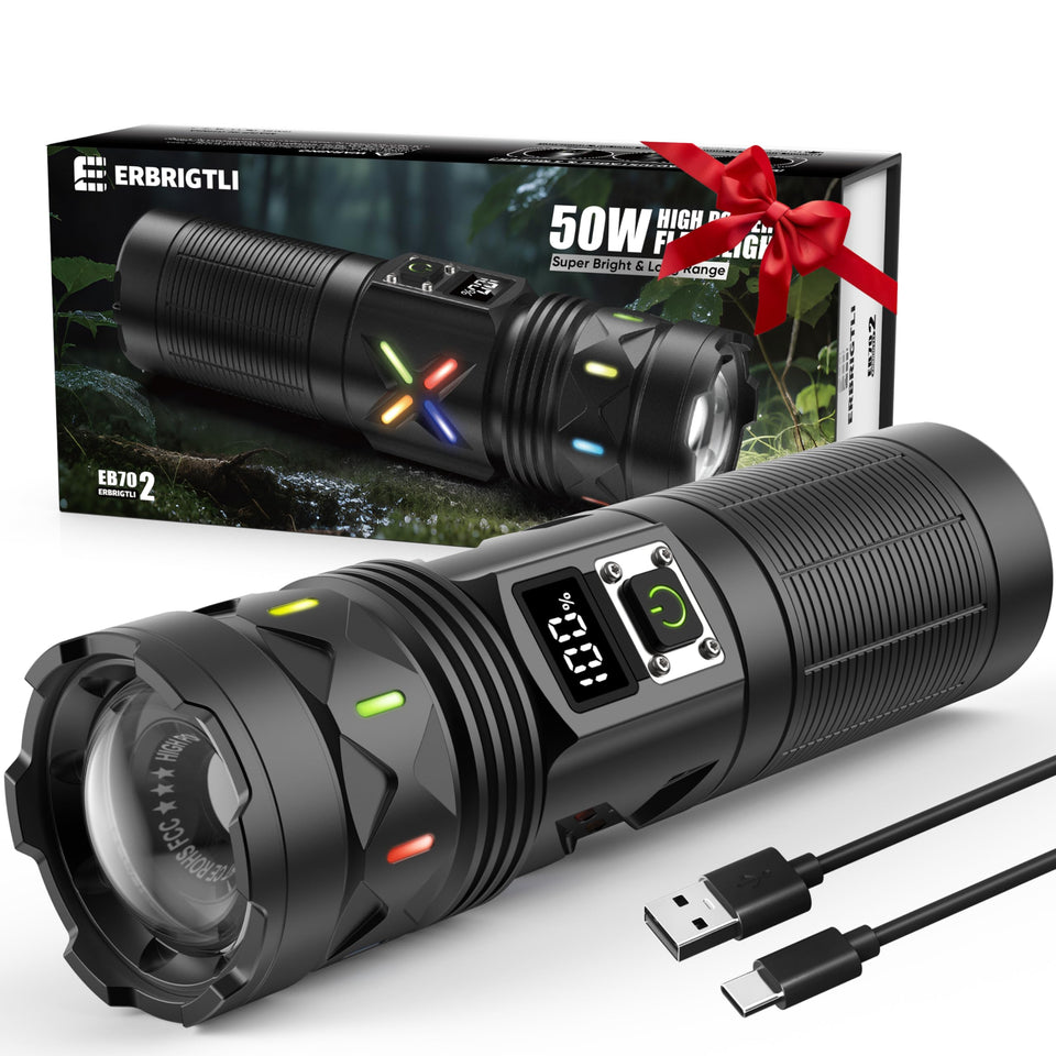 ERBRIGTLI flashlight long-range spotlight for distance visibility up to 5000 feet