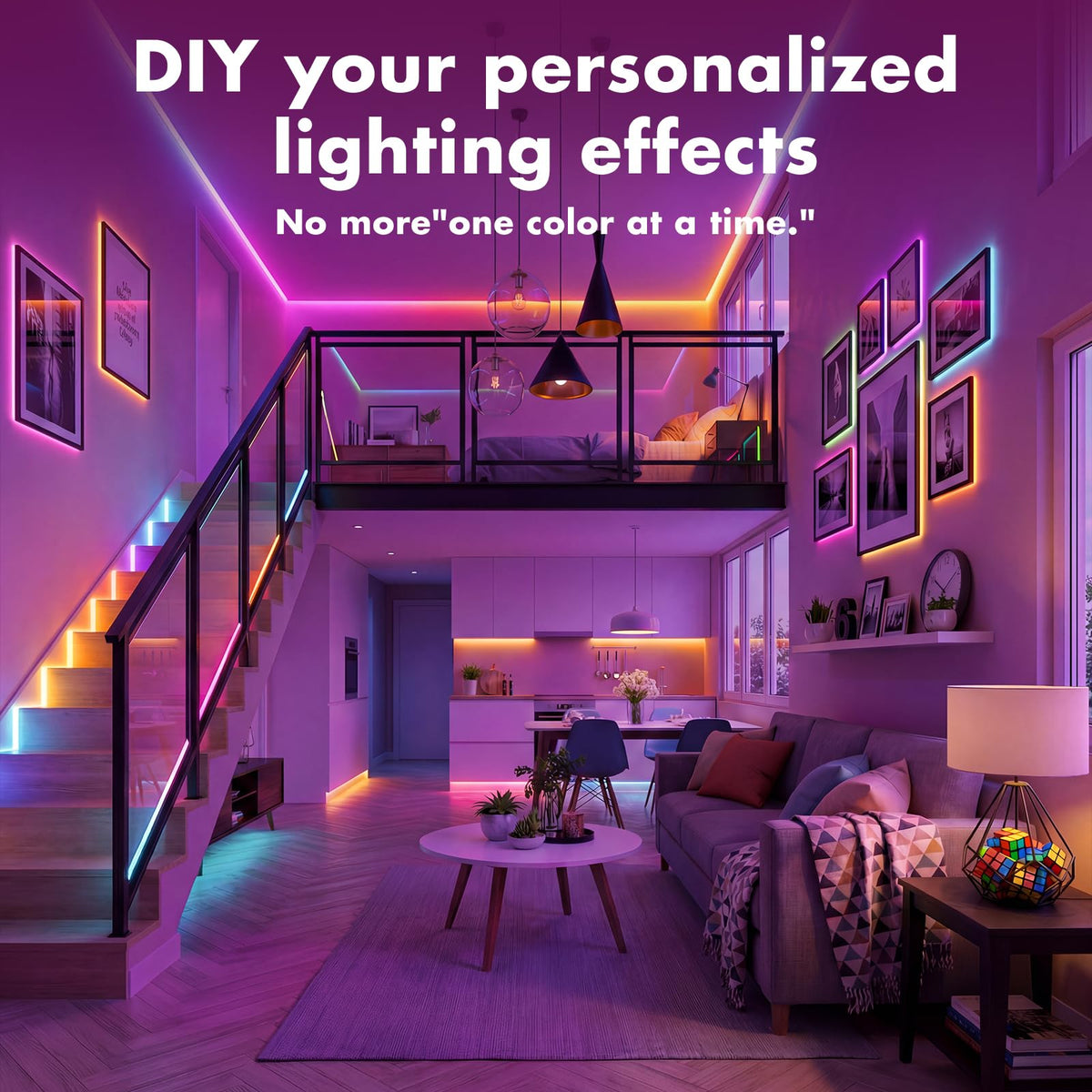 ERBTY IC Smart RGB Strip Lights kitchen ambient light for mood tweaks.