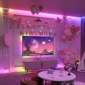 ERBTY IC strip lights sync to music during a gaming night