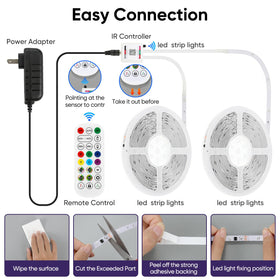 ERBTY IC RGB strips offer dimming and scheduling for mood lighting
