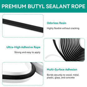 ERETOW butyl rope is easy to install with tool-free application
