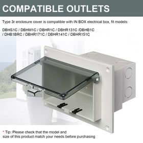 DBHC-1 weatherproof receptacle cover on exterior box for secure protection