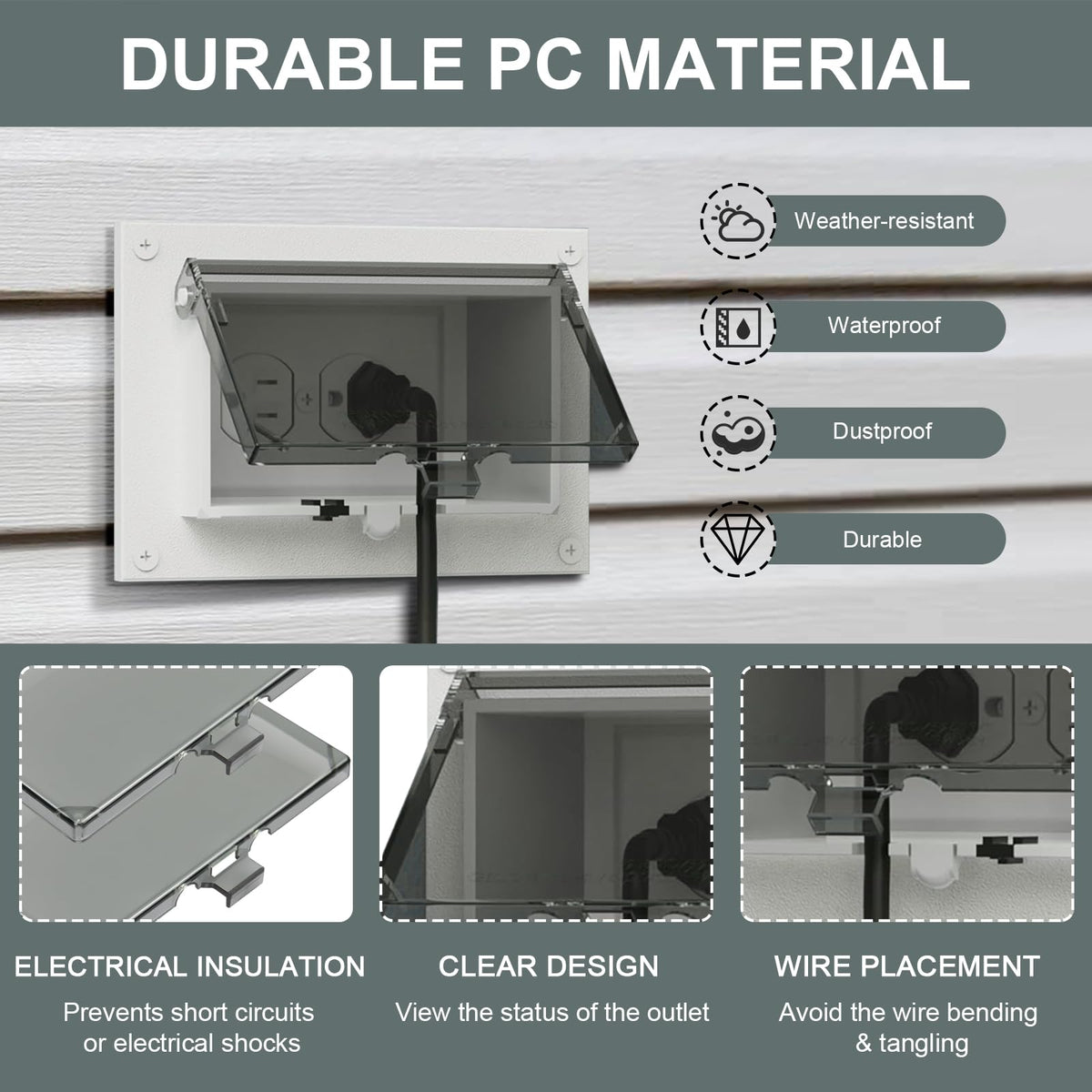 Extra-duty exterior outlet cover from ERETOW withstands sun and weather