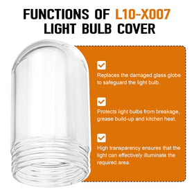 ERETOW walk-in fridge bulb globe shields against heat and debris.