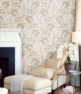 Erfoni rose-peony flowers detail creates a vivid, natural look on walls.