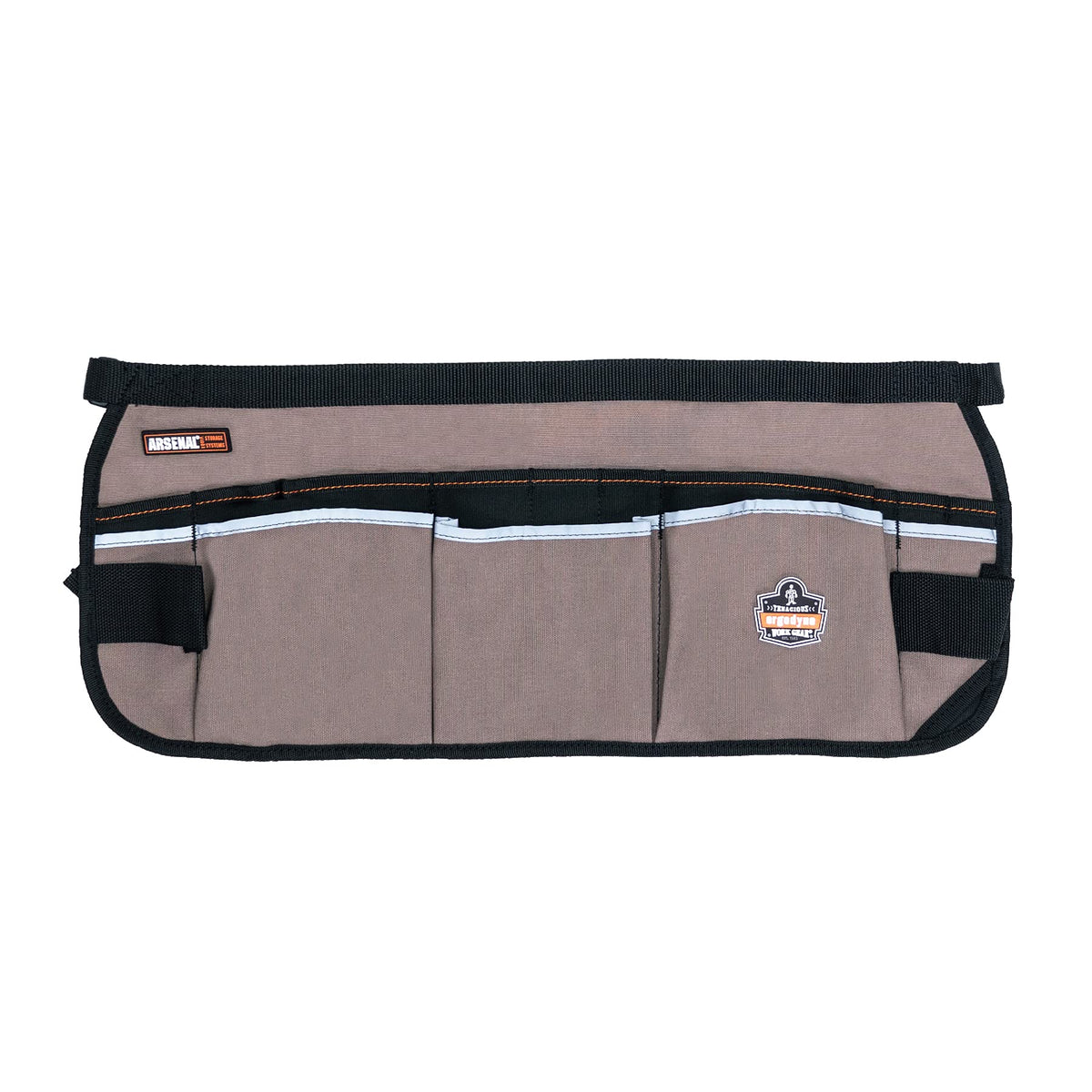 Ergodyne Arsenal 5706 front view shows a rugged canvas apron for organized tools.