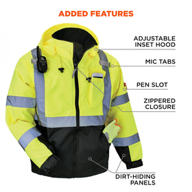 Ergodyne GloWear 8377 dirt-hiding panels highlight long-wearing durability in muddy or dusty work.