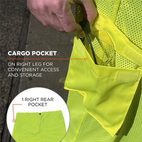 Ergodyne lime pants, drawstring waist for adjustable comfort.