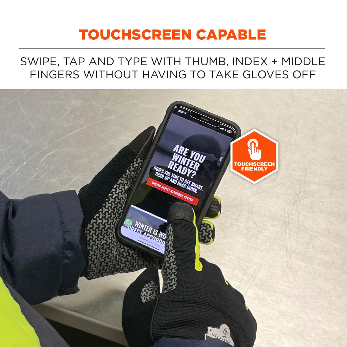 Ergodyne ProFlex 850 gloves with reflective accents boost visibility in dim spaces.