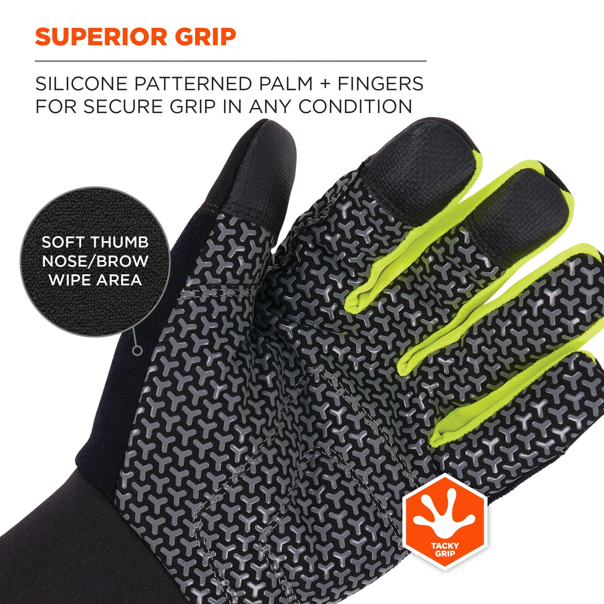 Ergodyne ProFlex 850 with reinforced thumb saddle for added grip durability.