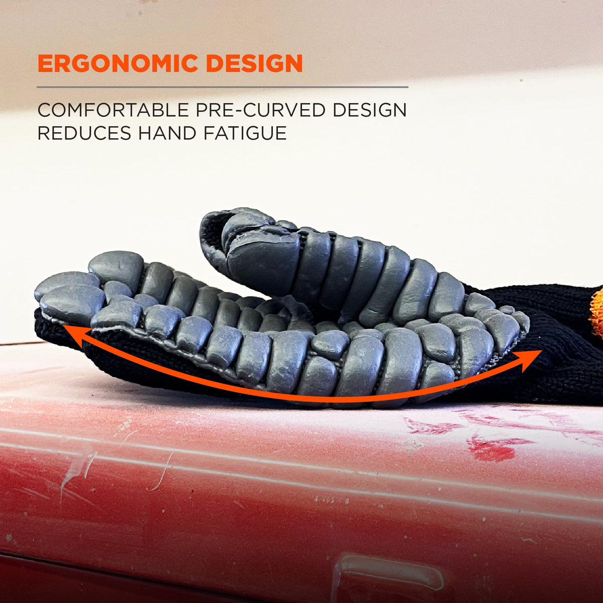 Ergodyne ProFlex 9000 ANSI certification label indicates tested vibration protection.