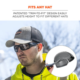Ergodyne Skullerz 8945F(x) trim-to-fit design fits a wide range of hats.