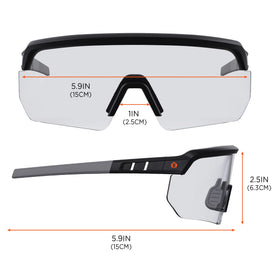 Ergodyne Skullerz Aegir safety glasses bend-to-fit temples customize fit.