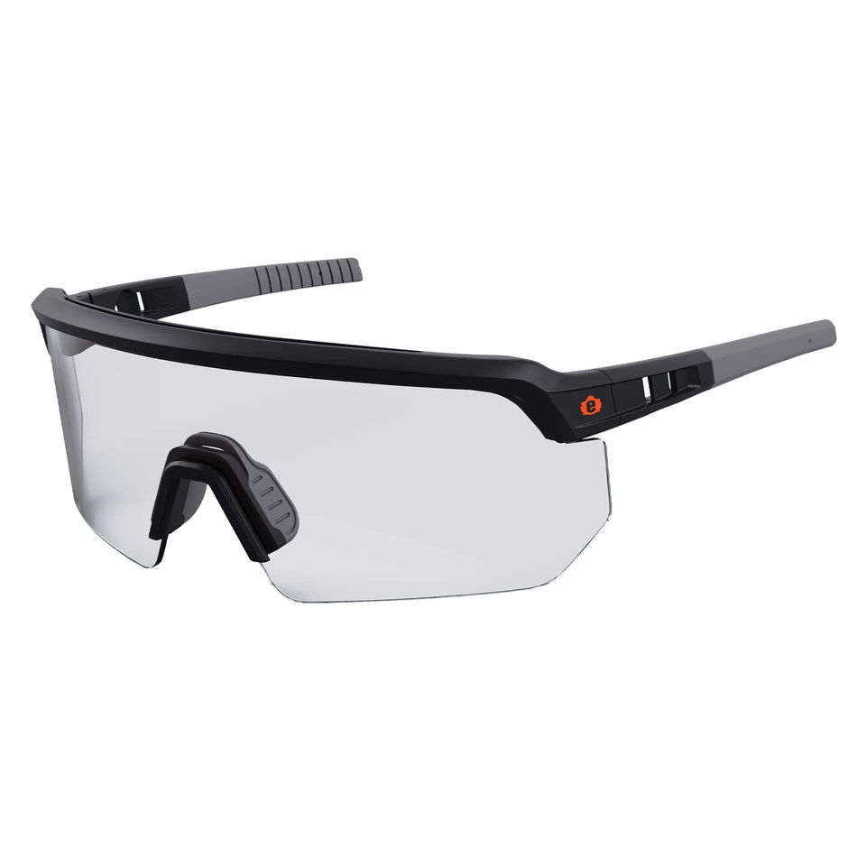 Ergodyne Skullerz Aegir safety glasses with oversized blade design for wide field of vision.