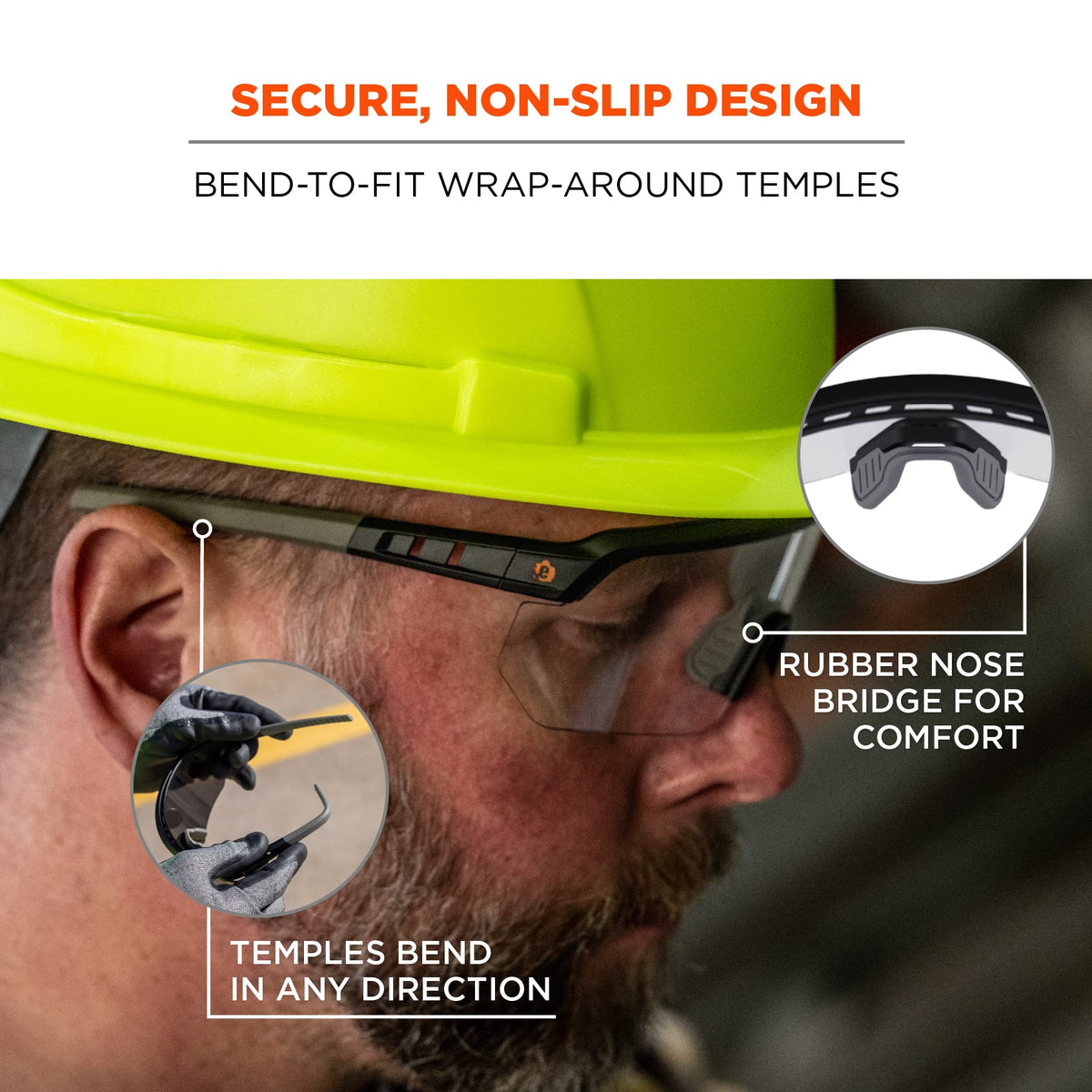 Ergodyne Skullerz Aegir safety glasses provide UV protection against sun exposure.