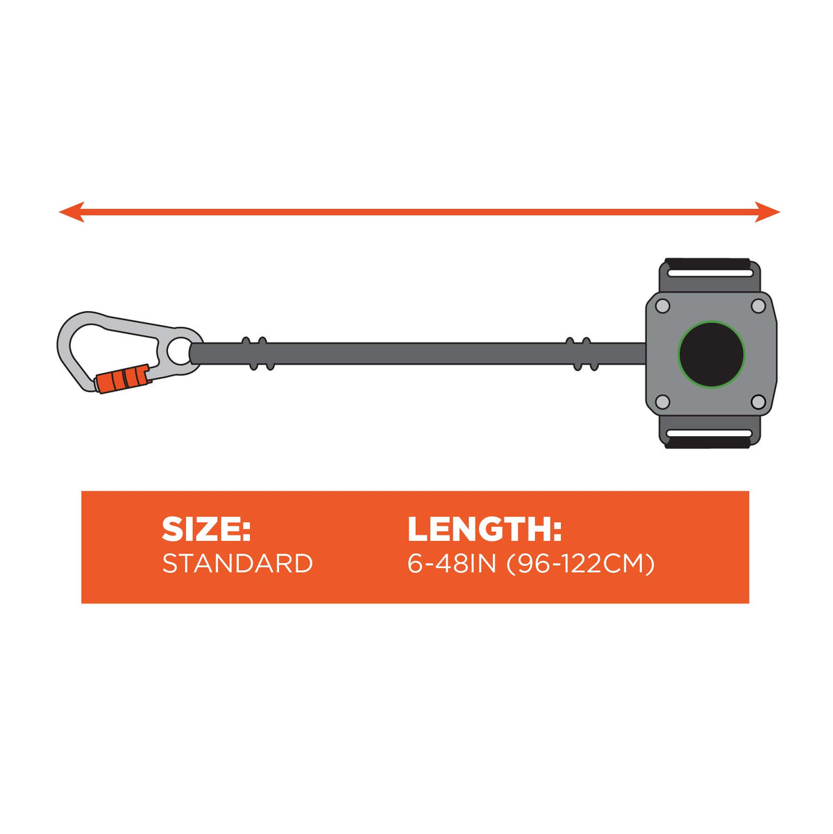 Ergodyne Squids 3002 48-inch cord extension provides flexible reach