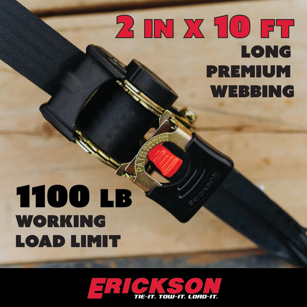 Erickson Pro Series straps with durable black finish ready for transport