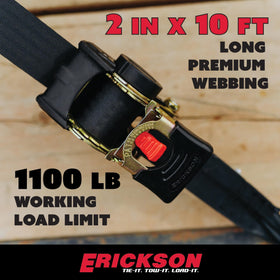 Erickson Pro Series straps with durable black finish ready for transport