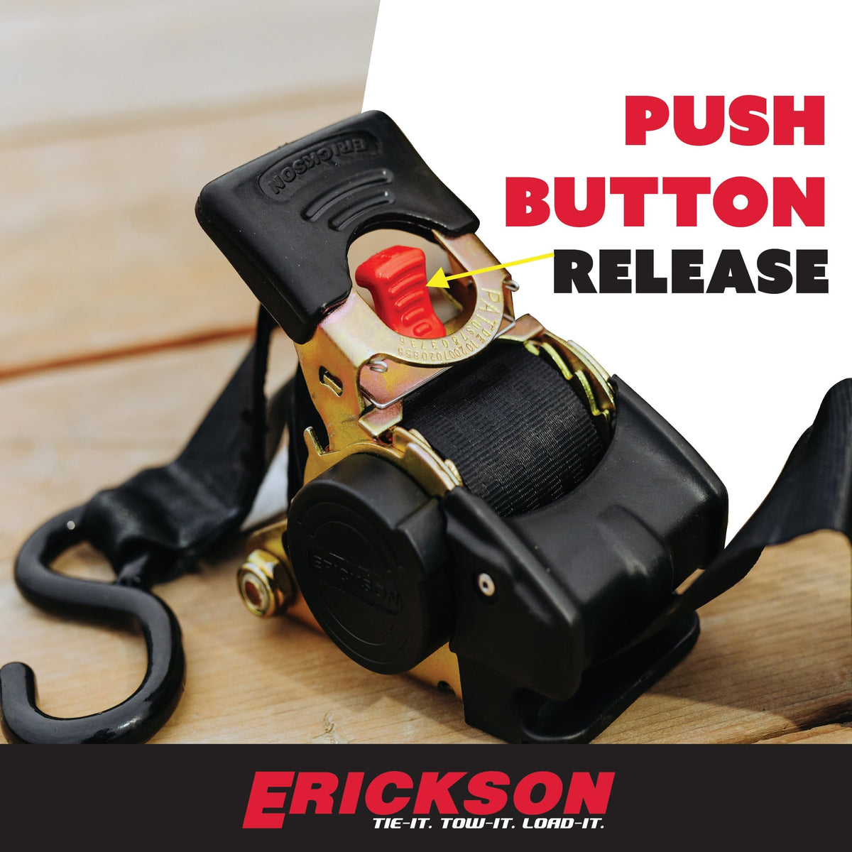 Erickson Pro Series center housing keeps unused webbing clean and wind-free