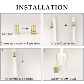 Brass caps protect wicks and maintain bottle aesthetics during use.
