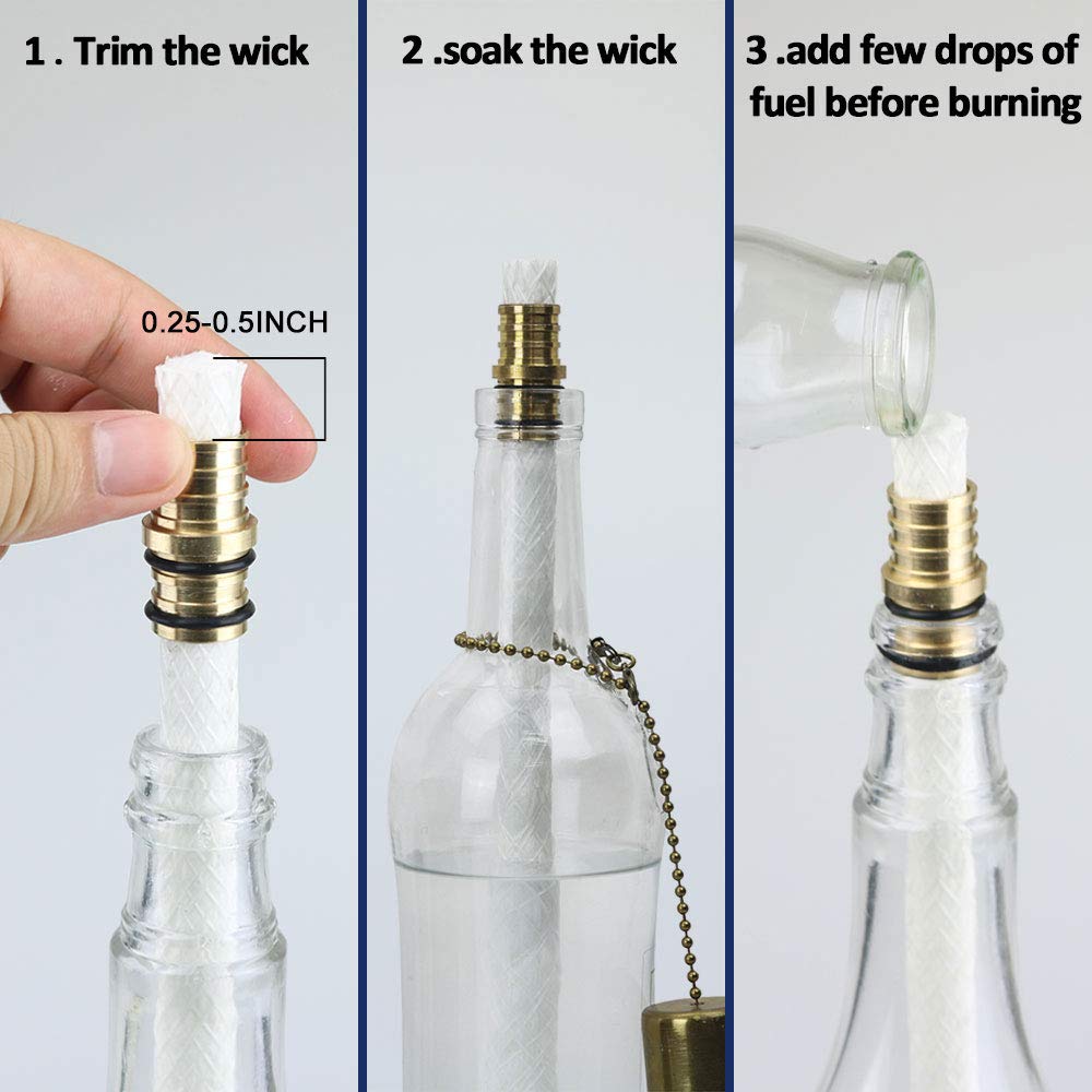 Long life wicks deliver reliable burn for extended outdoor evenings.