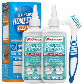 Erigathe stain remover gel applied to bottle surface, demonstrating extended contact with stains.
