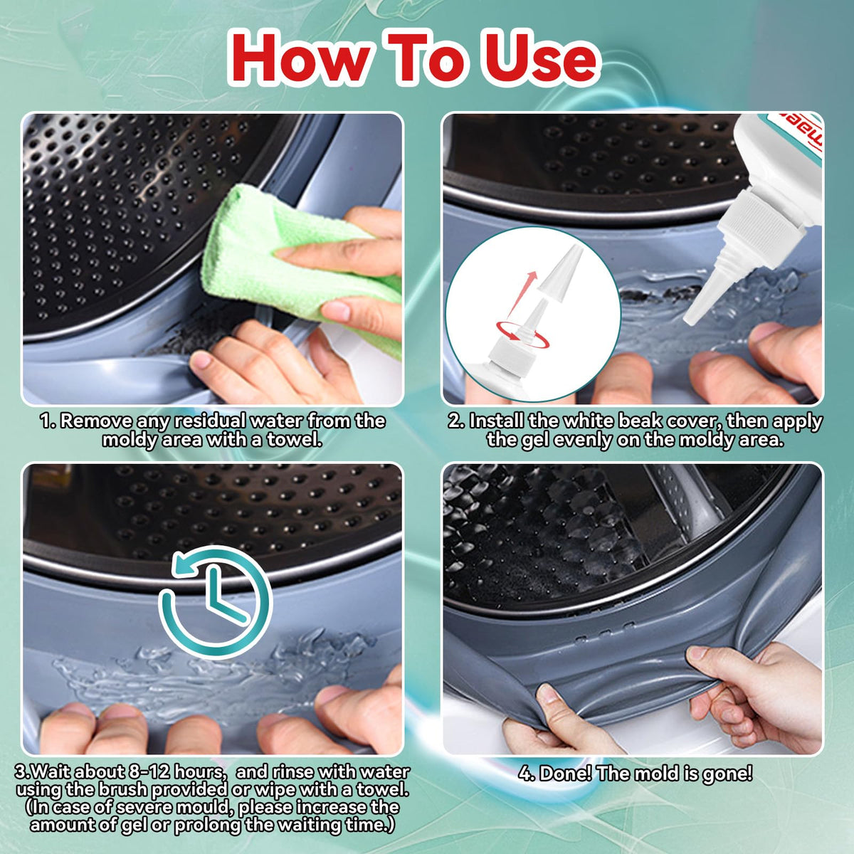 Erigathe gel on silicone seal demonstrating safe use on seals.