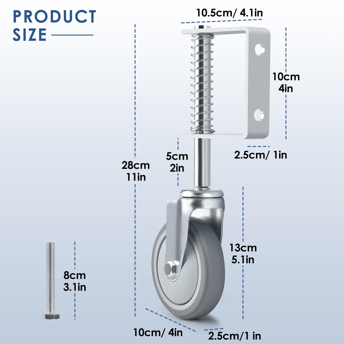 ERKOON 4-inch wheel gate caster enabling easy movement of heavy gates.