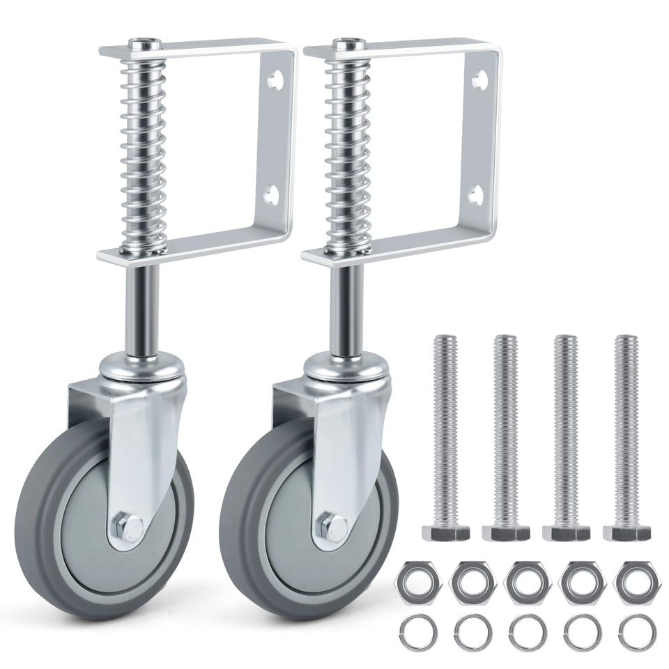 ERKOON spring-loaded gate caster with steel body for smooth outdoor gate movement.