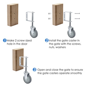 ERKOON 2-pack gate casters ideal for residential and commercial gates.