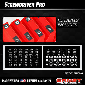 Ernst Screwdriver Pro includes four single-tab holders for organization.