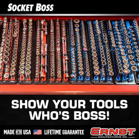 Ernst Manufacturing Socket Boss drawer-organization setup keeps sockets upright and ready.