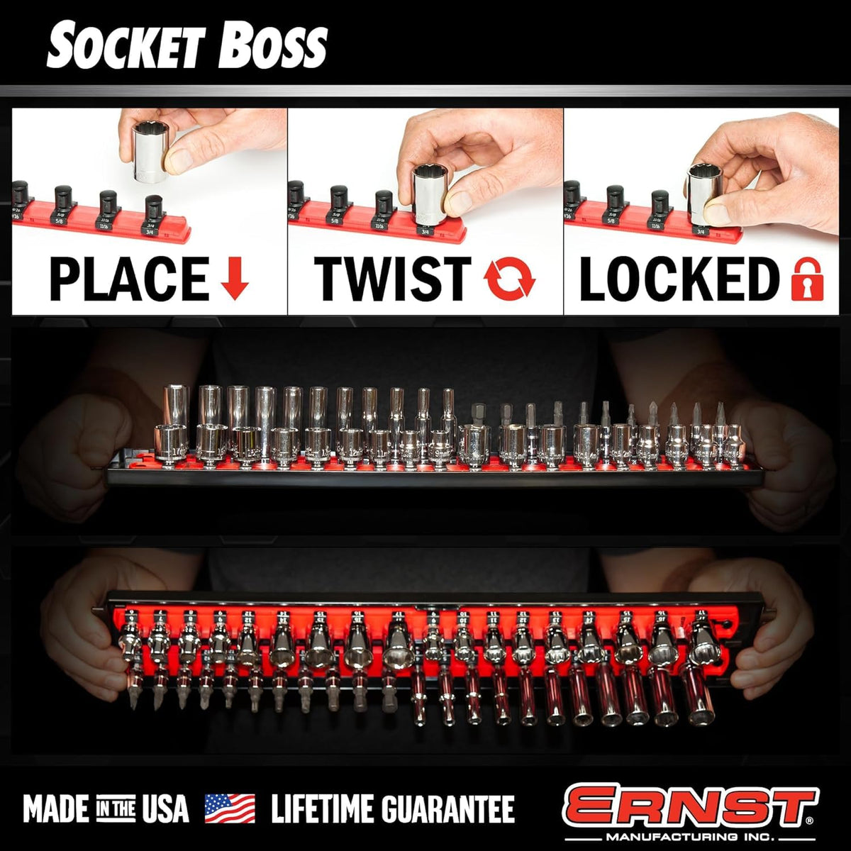 Ernst Manufacturing Socket Boss vertical-mount option saves space and improves visibility.