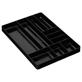 Ernst MFG 10-compartment drawer organizer front view, rugged, space-efficient for shallow drawers.