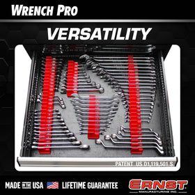 40-tool capacity shown on Ernst Wrench Pro in a tidy workspace.