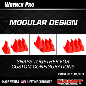 Compact Ernst Wrench Pro design accommodates offset, open-end, and stubby wrenches.